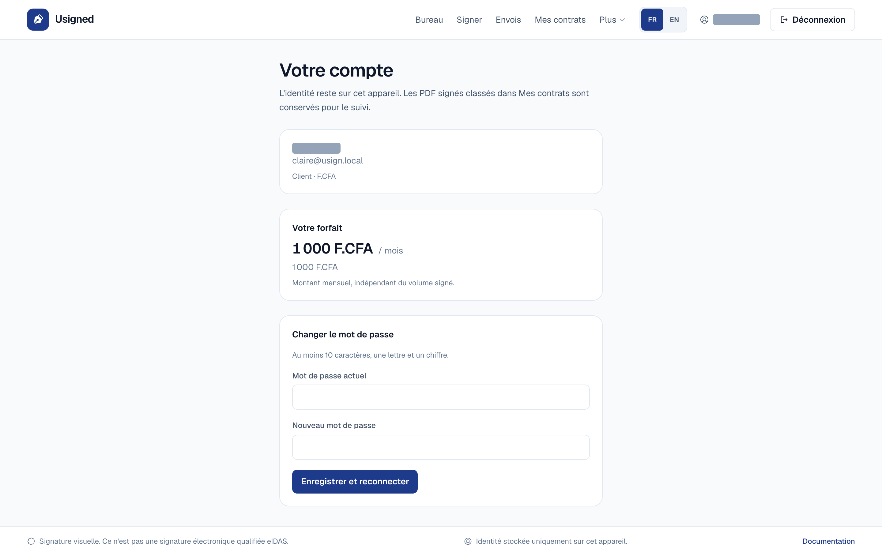 Page Compte