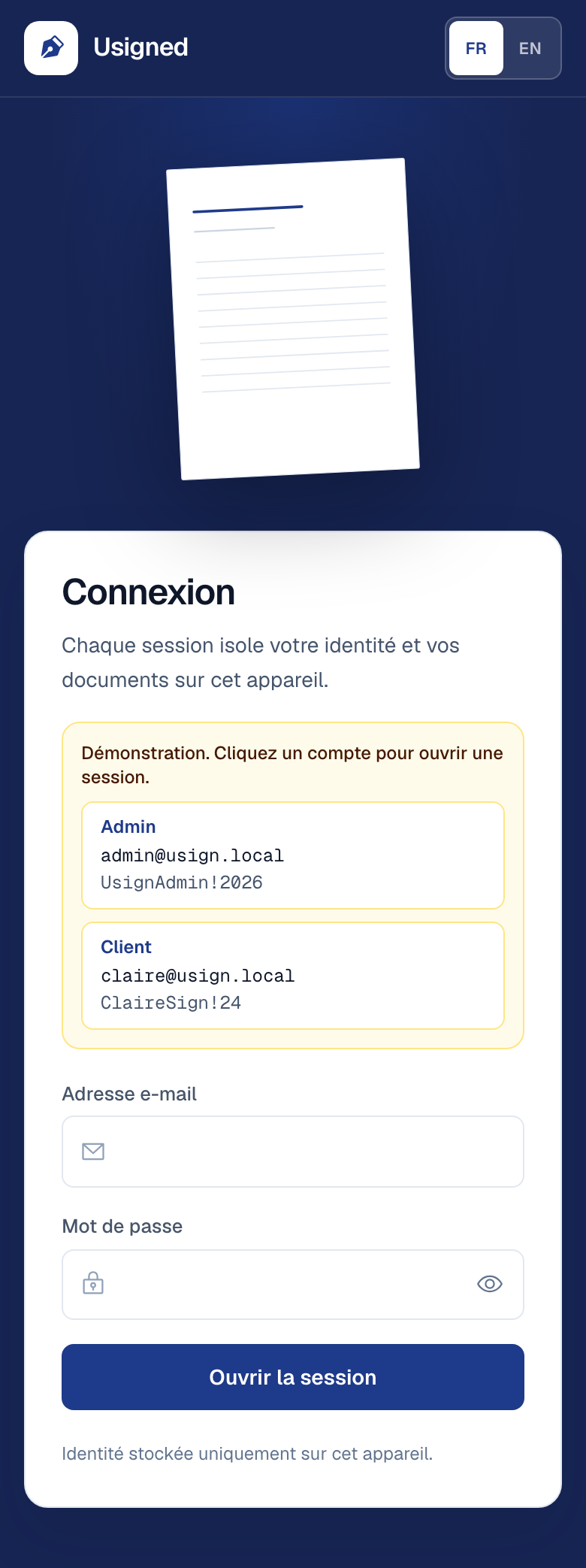 Connexion sur téléphone