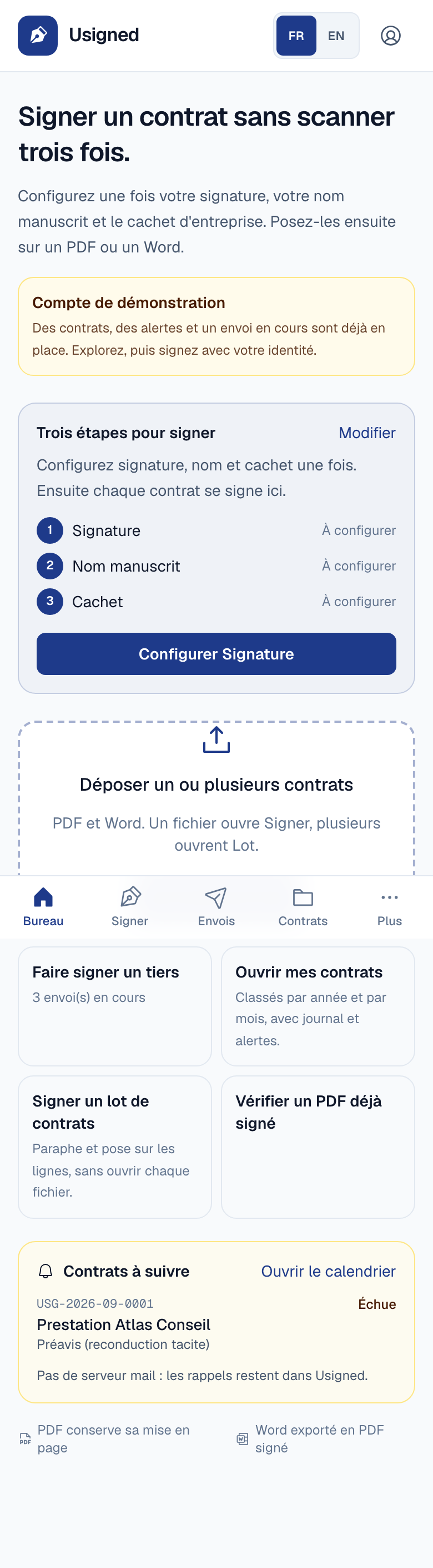 Bureau sur téléphone